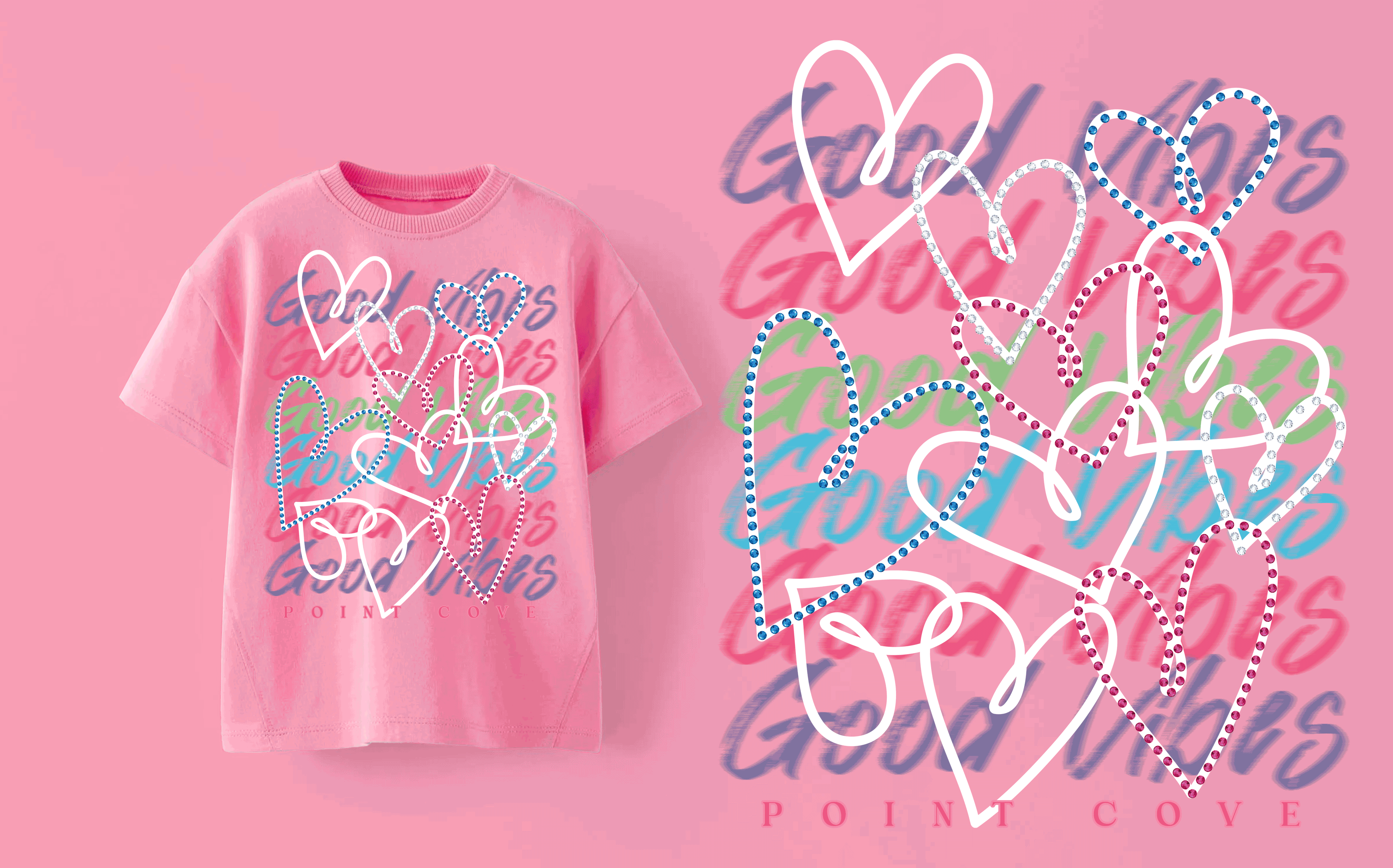 Girls apparel graphic design for Apex Global