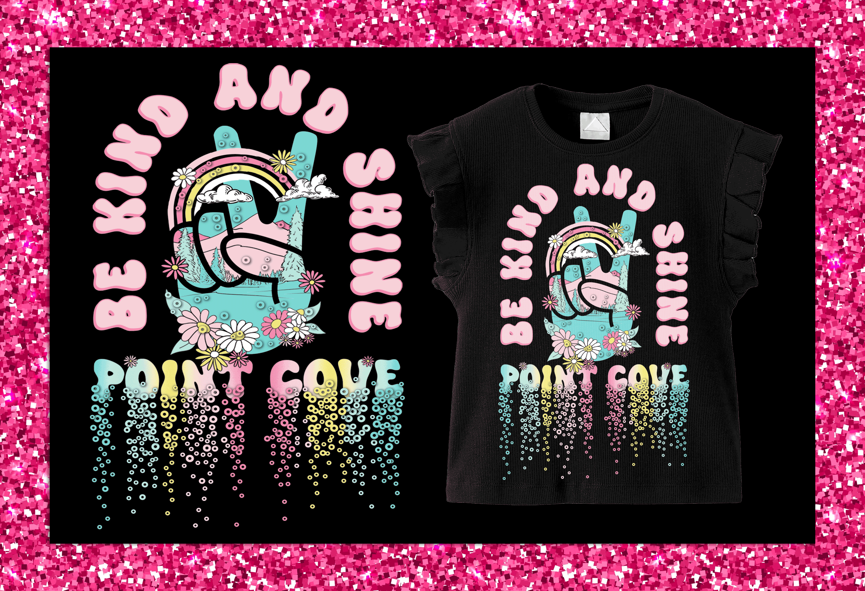 Be Kind and Shine girls apparel graphic