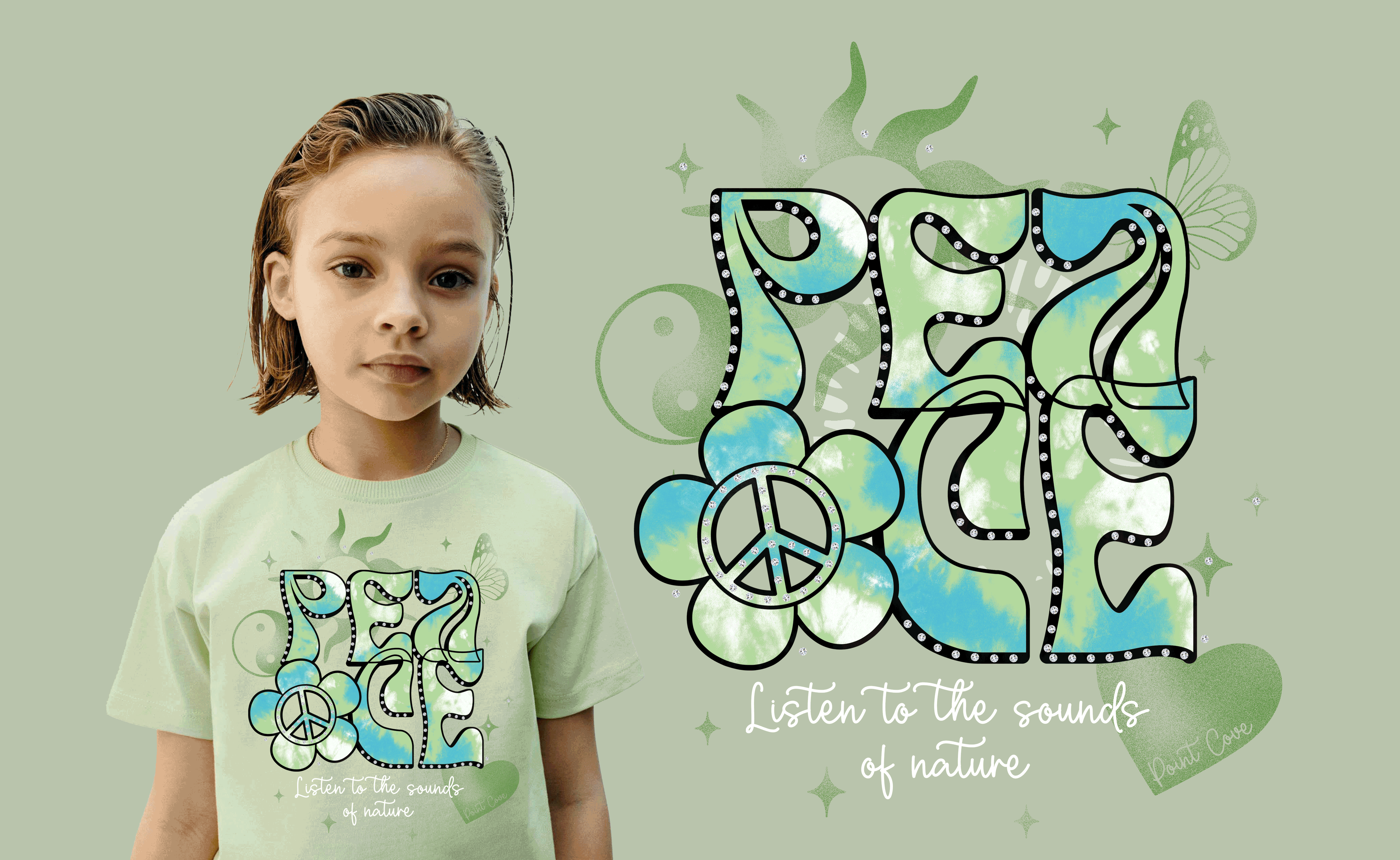 Listen to the Sounds of Nature girls apparel graphic