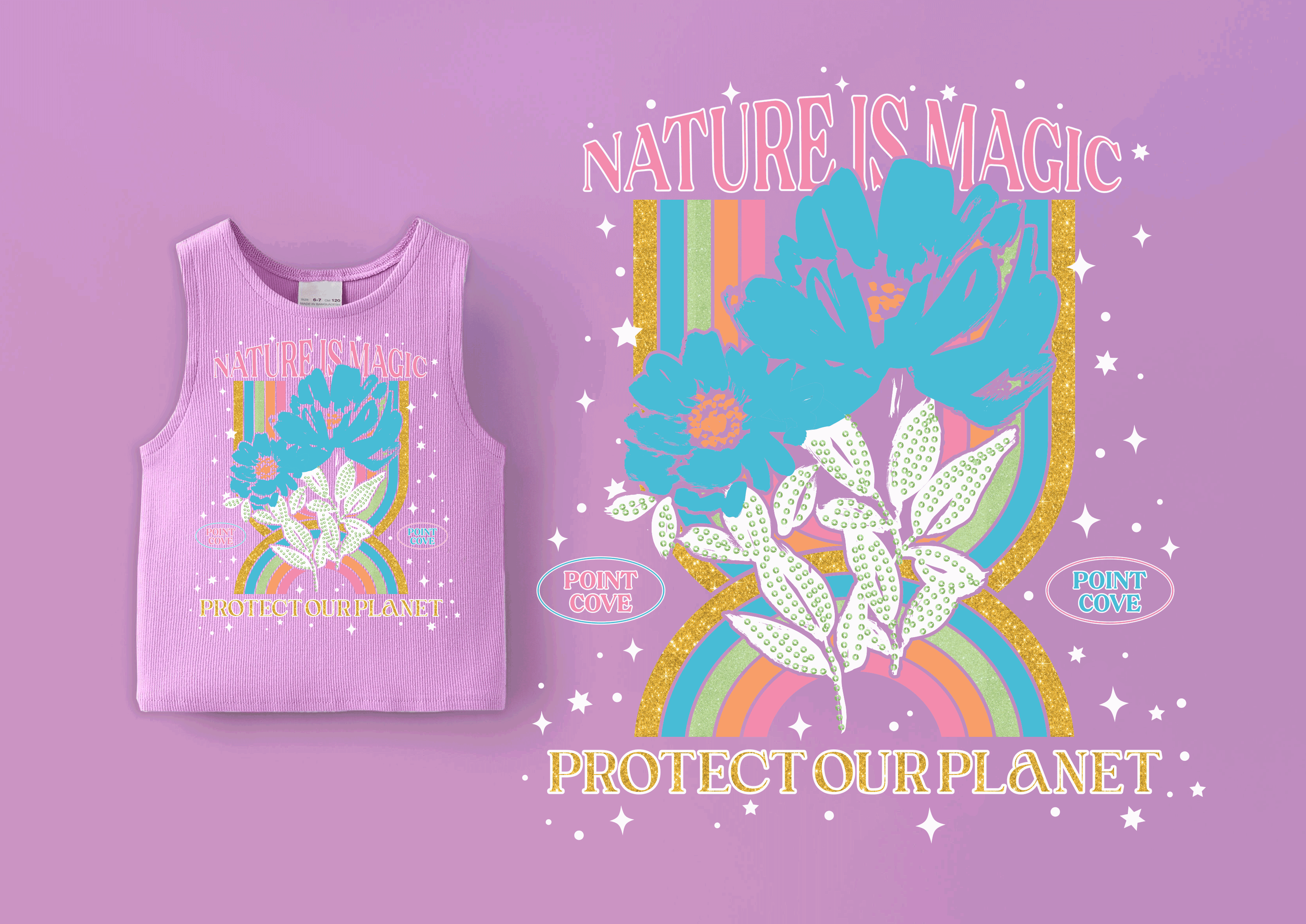 Nature is Magic girls apparel graphic