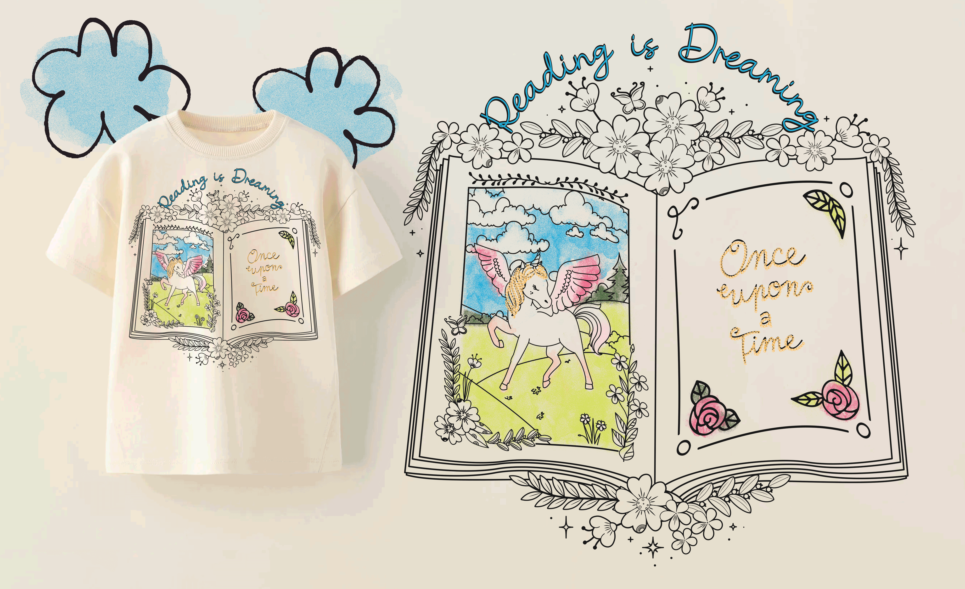 Reading is Dreaming girls apparel graphic