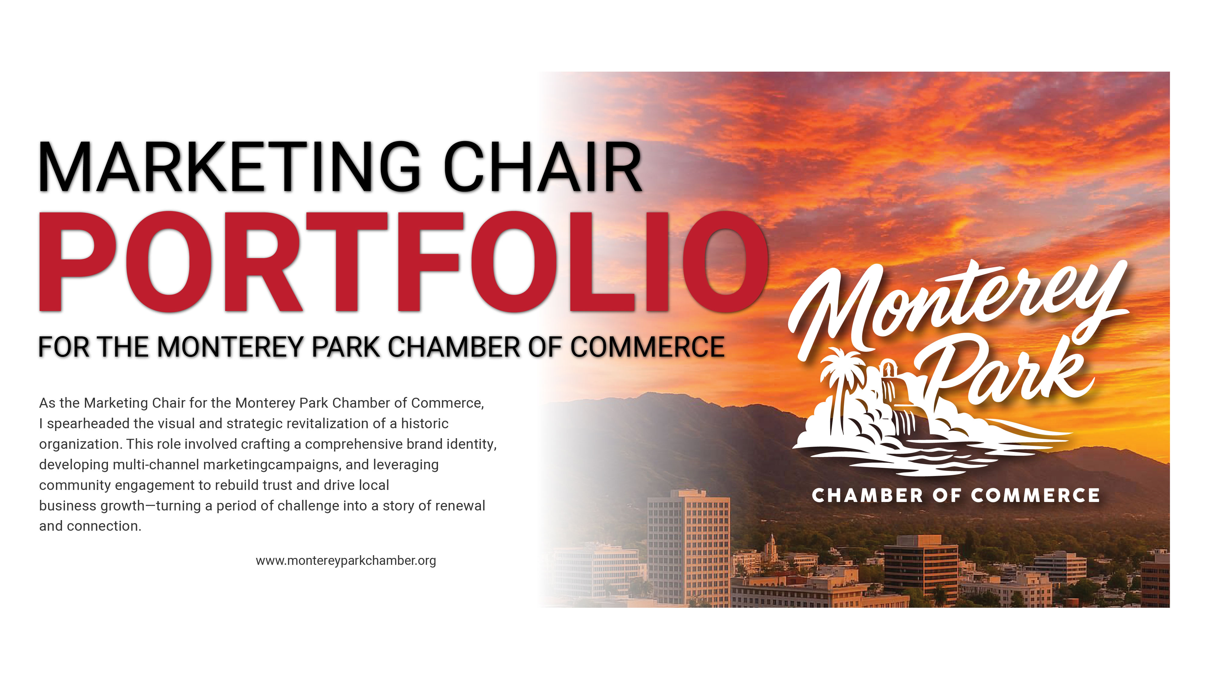 Monterey Park Chamber of Commerce marketing chair portfolio overview