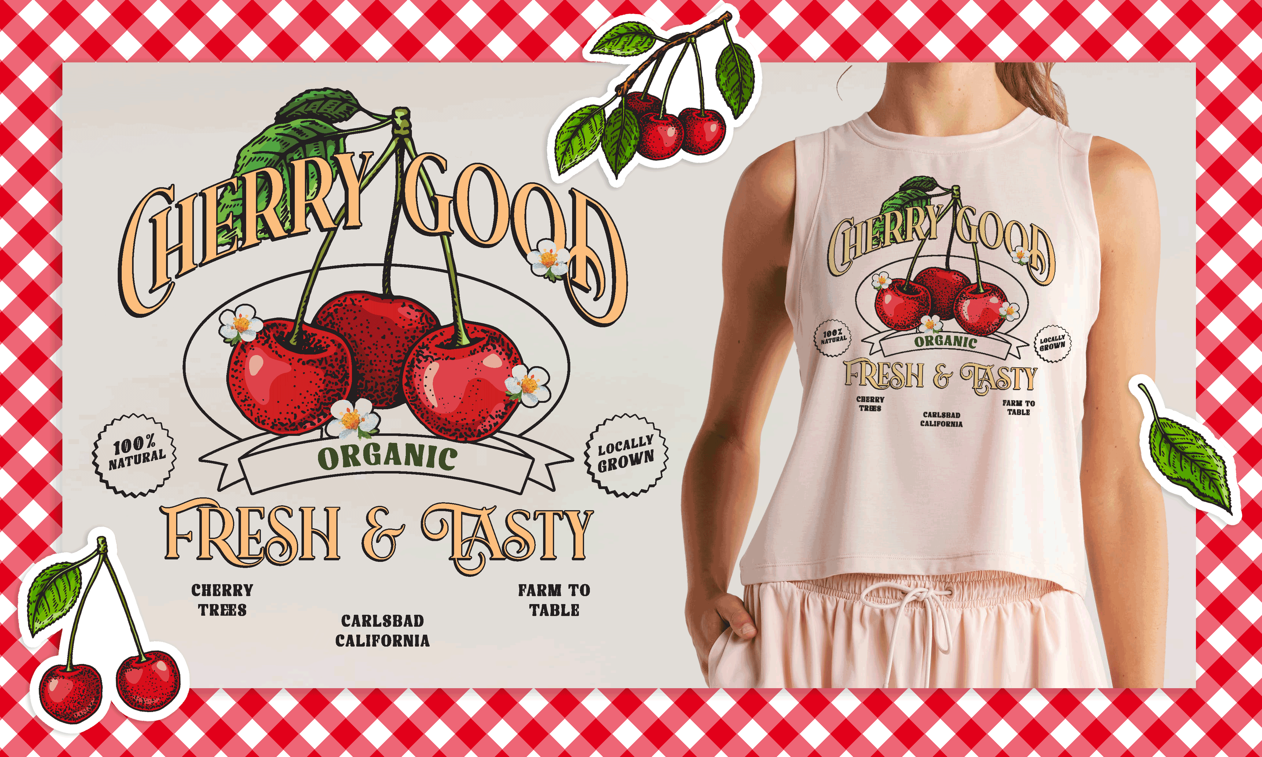 Cherry Good women's textile graphic