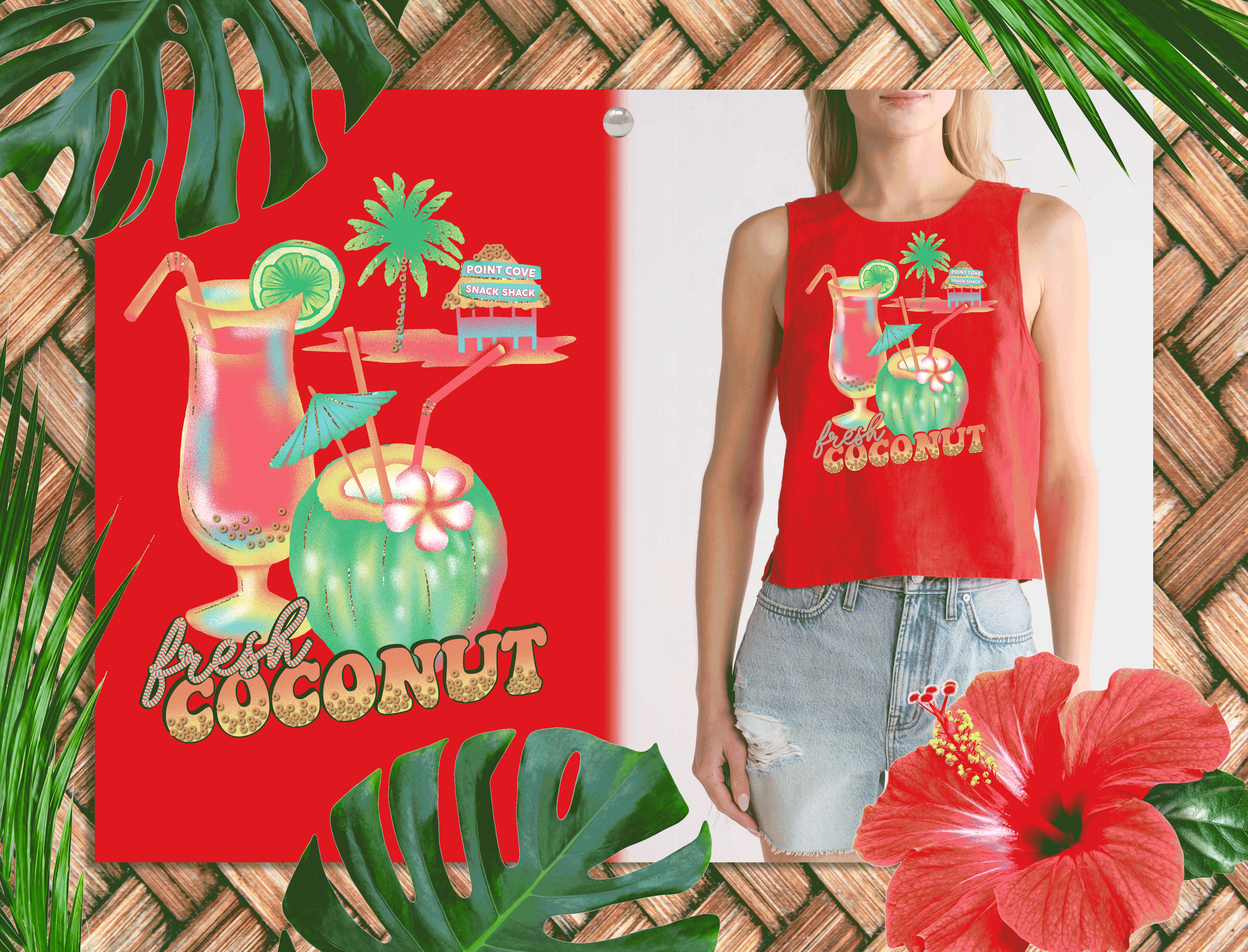 Fresh Coconut women's textile graphic
