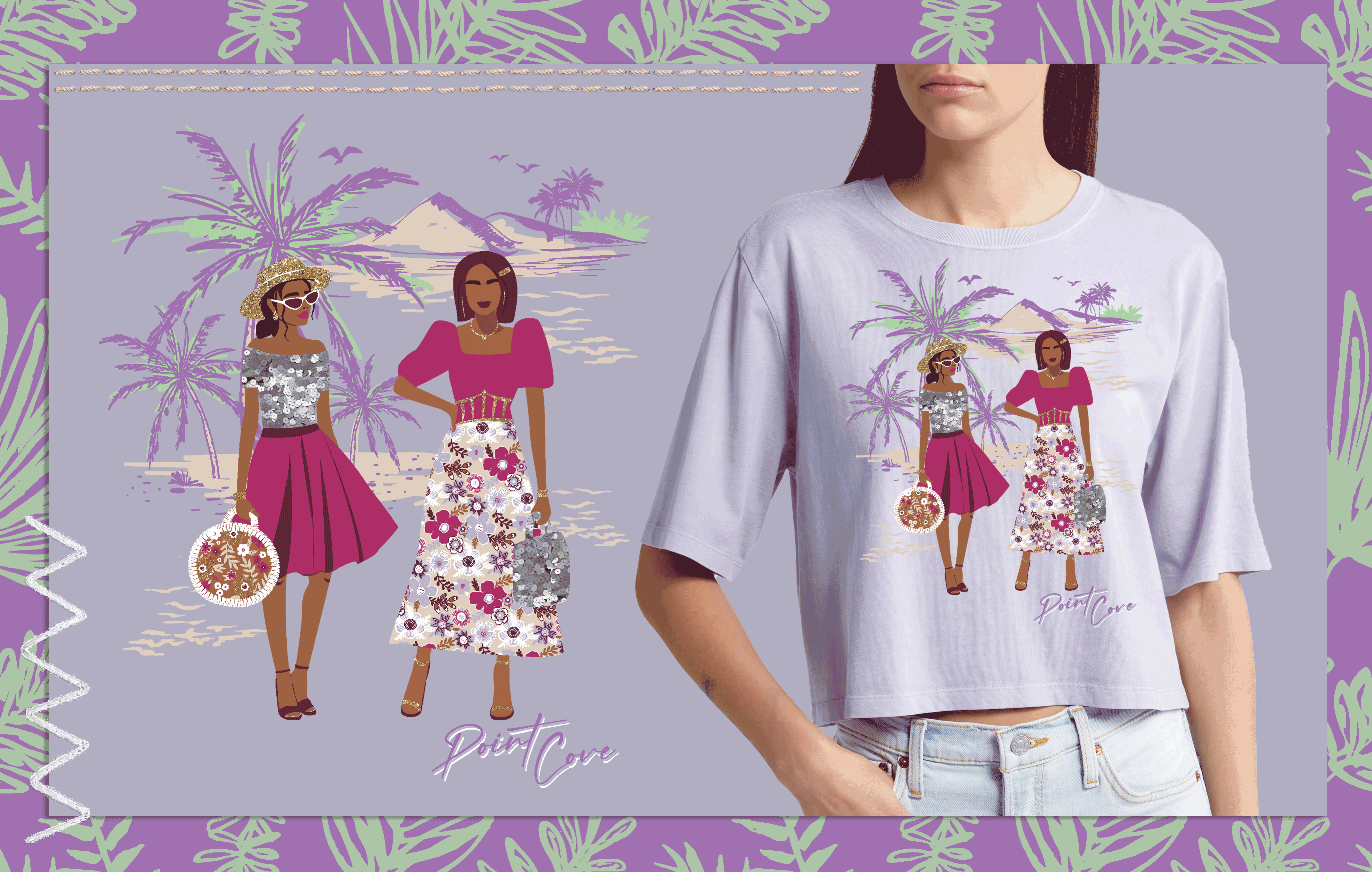 Palm Spring Girls women's textile graphic