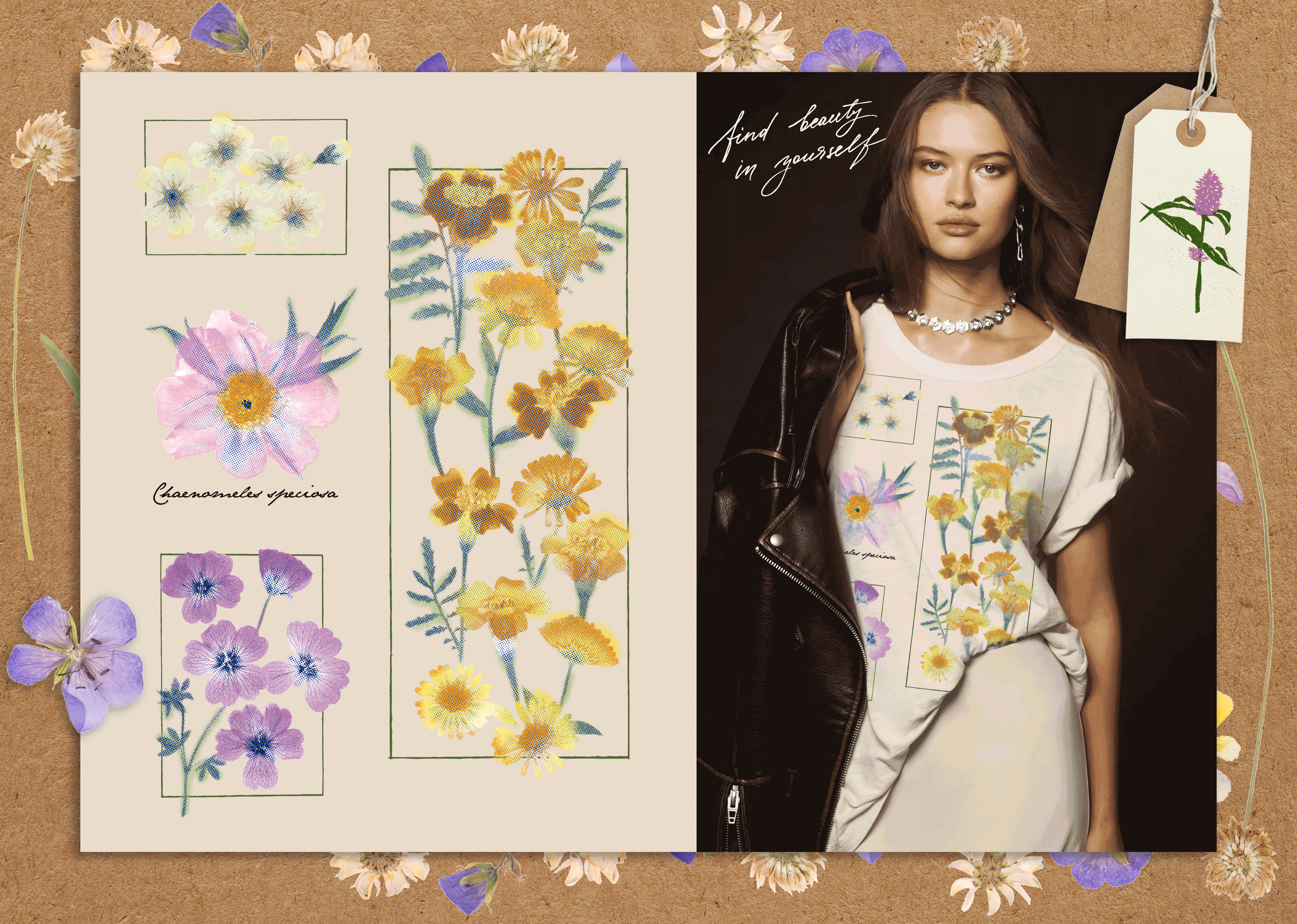 Pressed Flowers women's textile graphic